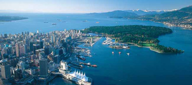 Aerial view of Downtown Vancouver